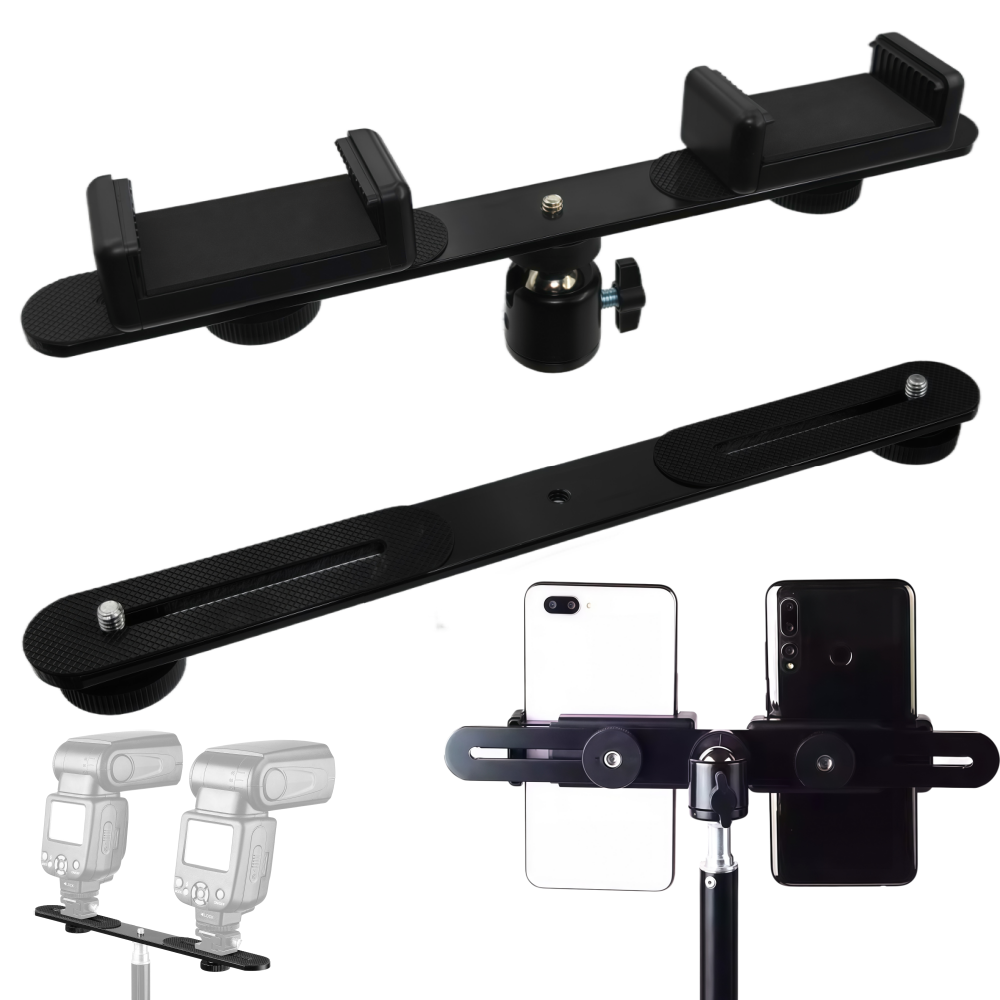 1/4'' Dual Flash Bracket Mount - Photography Video Lighting Kit With Adjustable Tripod Stand 리뷰 및 가격