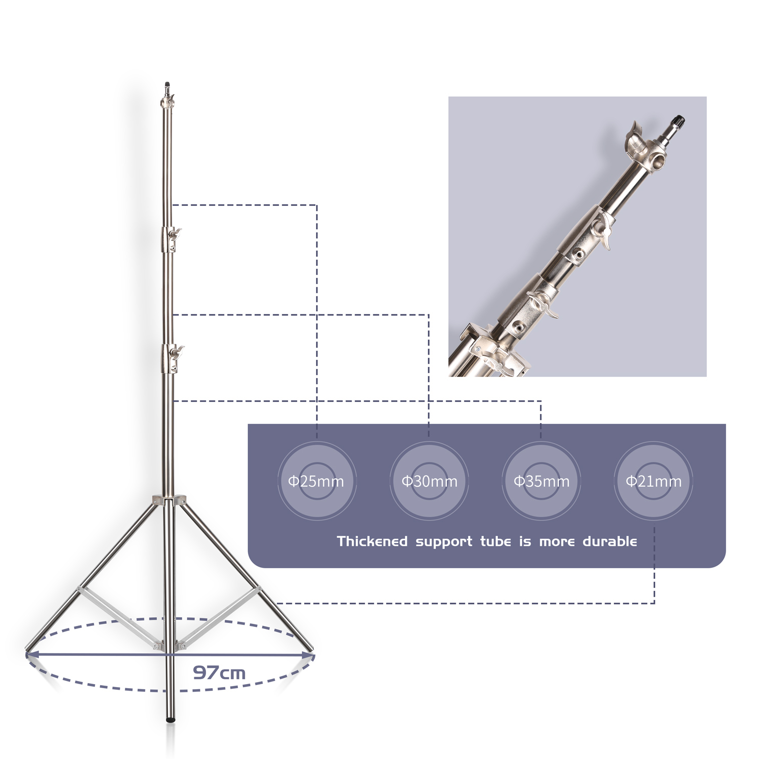 SH 2.8M Stainless Steel Light  - Photography Video Lighting Kit With Adjustable Tripod Stand 리뷰 및 가격