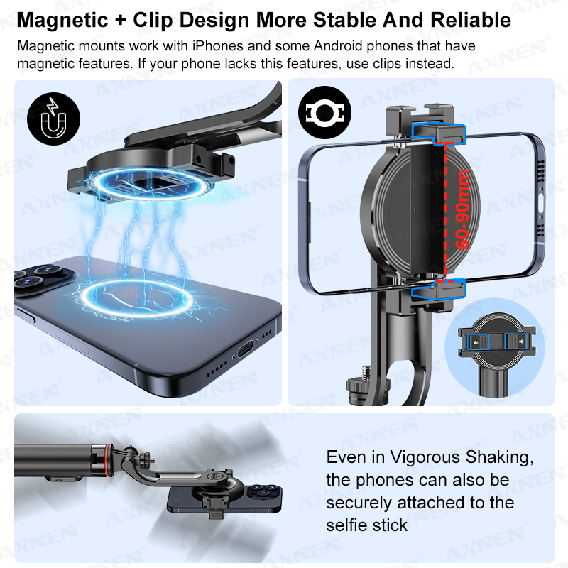 AXNEN C20 Magnetic Selfie Stic - Photography Video Lighting Kit With Adjustable Tripod Stand 리뷰 및 가격