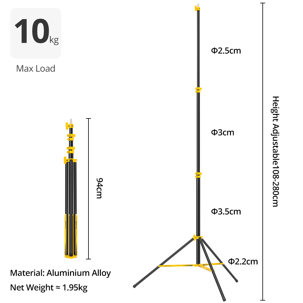 AMBITFUL GM280Y 280cm Professi - Photography Video Lighting Kit With Adjustable Tripod Stand 리뷰 및 가격
