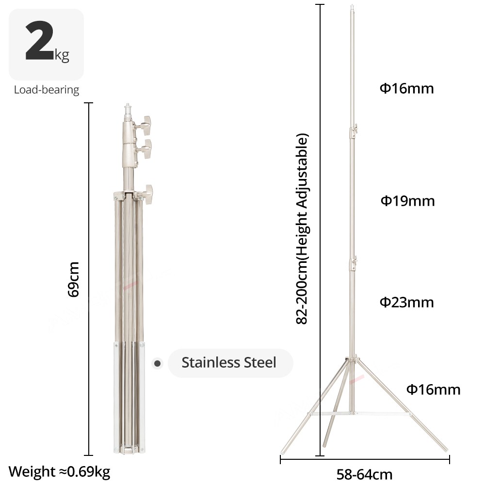 AMBITFUL Stainless Steel 2M He - Photography Video Lighting Kit With Adjustable Tripod Stand 리뷰 및 가격